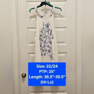 Aveology Sleeveless Dress with Floral Design, NWT, Size 3X (22/24)